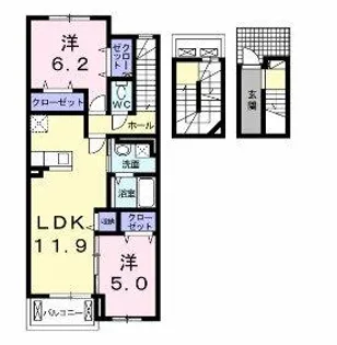カーサ・ディスフルテ【3階】の間取り