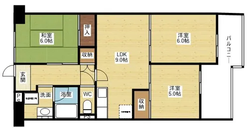 旭シックス【6階】の間取り