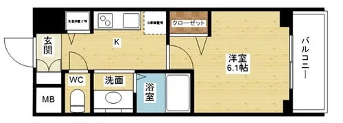アスヴェル新北野モスト【2階】の間取り