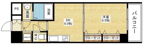 1DKの間取り画像