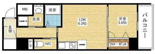 ファーストフィオーレ新大阪グランデ【6階】の間取り