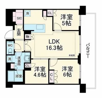 Brillia Tower箕面船場TOP OF THE HILL【16階】の間取り