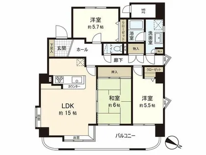平尾フェニックスマンション【8階】の間取り