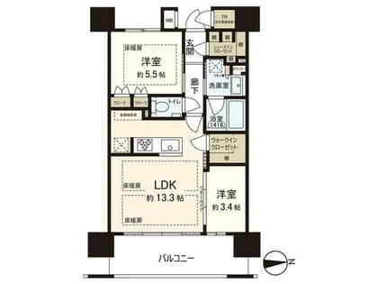 パークホームズ大濠公園フロント【14階】の間取り