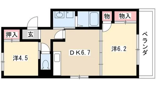 クレール大島【3階】の間取り