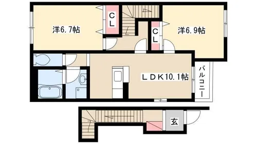 アイリス【2階】の間取り