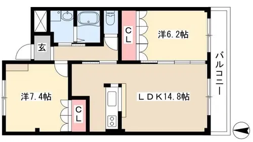 ライラック【202号室】の間取り