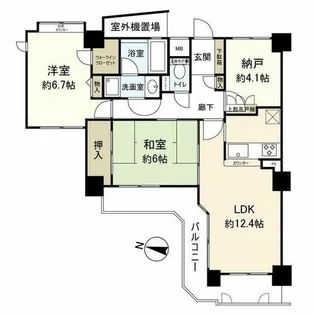 藤和シティホームズ夙川さくら道【6階】の間取り