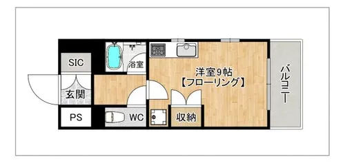 第63川崎ビル(旧クリオコートイン原田)【503号室】の間取り