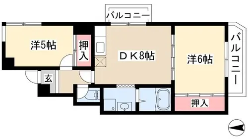 田中コーポラス【502号室】の間取り