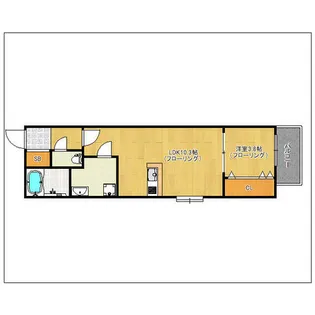 レジデンシャル ジェム白金【202号室】の間取り