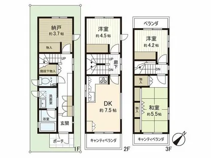 福岡県福岡市中央区大宮1丁目【一戸建】の間取り