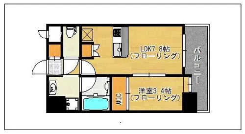 レガーロ千早【201号室】の間取り