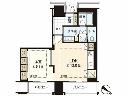 グランドメゾン福岡 The Central Luxe【7階】の間取り
