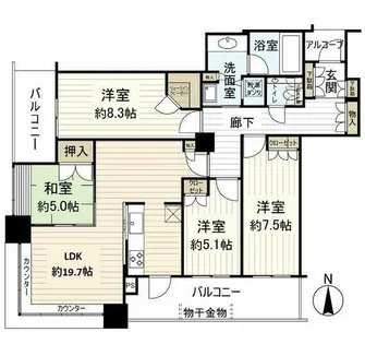 ジオタワー宝塚WEST【21階】の間取り