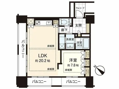 グランドメゾン福岡 The Central Luxe【3階】の間取り