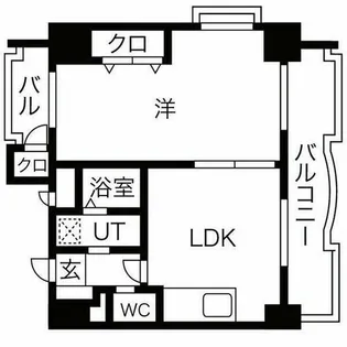 アクセス天神【4階】の間取り