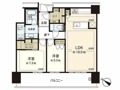 グランドメゾン福岡 The Central Luxe【13階】の間取り