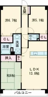 コート和泉府中カリヨン1番館【205号室】の間取り