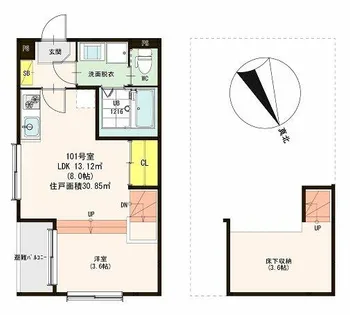 エスパシオ烏森【1階】の間取り