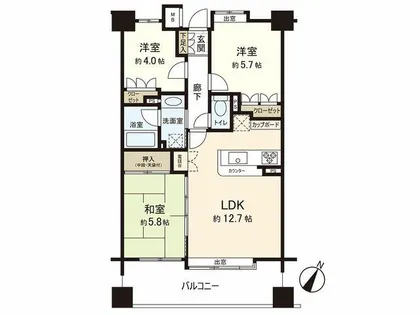 天神パーク・ホームズ【8階】の間取り