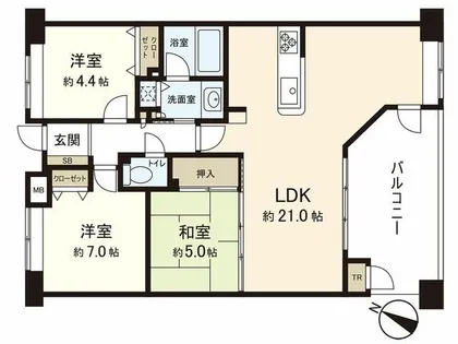 JGMヴェルデガーデン香椎の杜【5階】の間取り