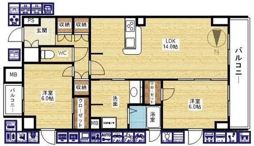 ハウゼフジタ新大阪【4階】の間取り