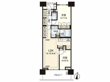 ザ・パークハウス桜坂サンリヤン【19階】の間取り