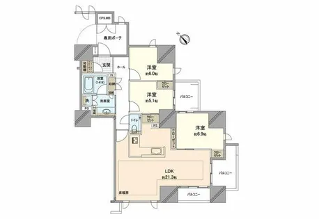 グランドメゾン百道プレイス【12階】の間取り