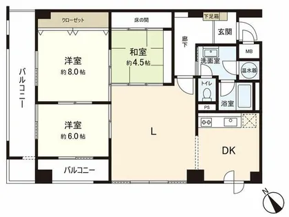 クラウンマンション高宮【10階】の間取り