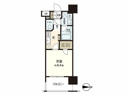 パークリュクス大手門mono【7階】の間取り