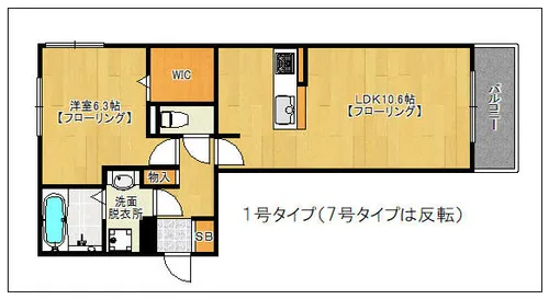 プラージュ・コート【107号室】の間取り