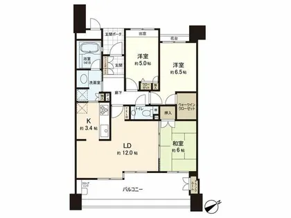 MJR和白丘【6階】の間取り