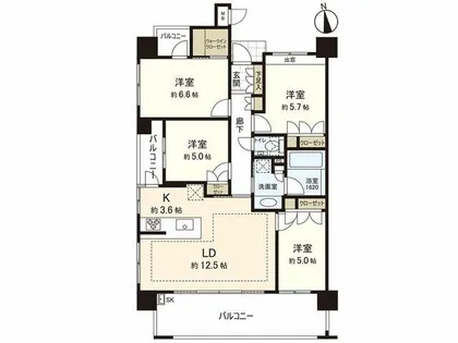 パークホームズ室見二丁目【2階】の間取り
