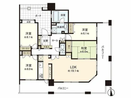 アンピール姪浜駅南II【14階】の間取り