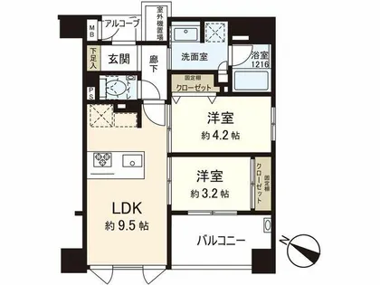 アクロス六本松ラ・クラス【8階】の間取り