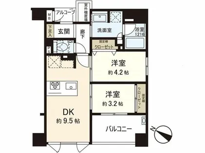アクロス六本松ラ・クラス【8階】の間取り