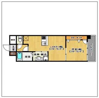 Aden箱崎駅前【1402号室】の間取り