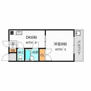 シャンクレール小桜【2階】の間取り