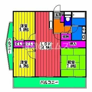 キャッスル32【301号室】の間取り