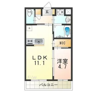 1LDKの間取り画像