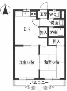 メゾンド栄Ⅱ【1階】の間取り