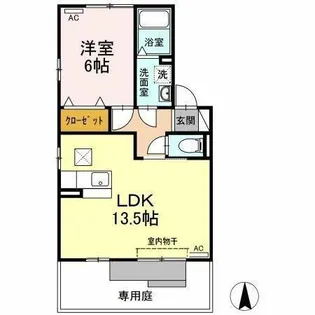 1LDKの間取り画像