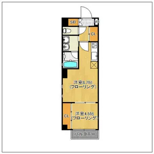 ヴィラージュ天神南弐番館【5階】の間取り