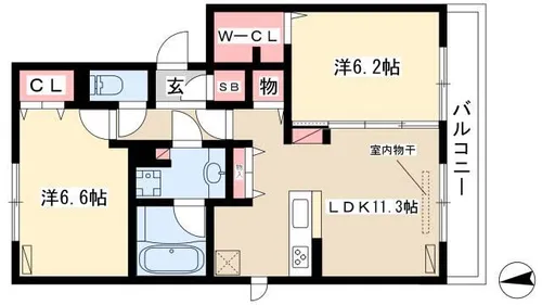 ディライト【303号室】の間取り