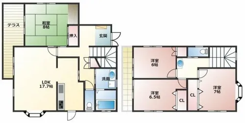 愛知県豊川市赤坂町東山【一戸建】の間取り