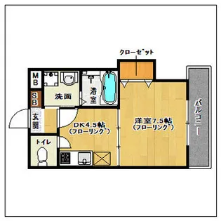クレアール博多【401号室】の間取り