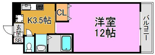フロム東大阪【2階】の間取り