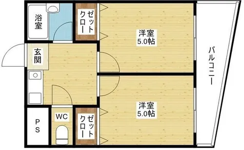 木川東エクセルハイツ【2階】の間取り