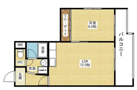 1LDKの間取り画像